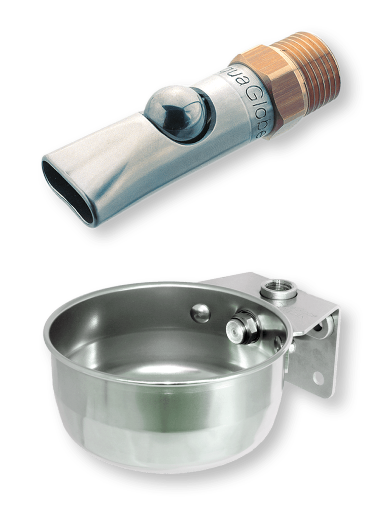 Bite ball valve and drinking bowl